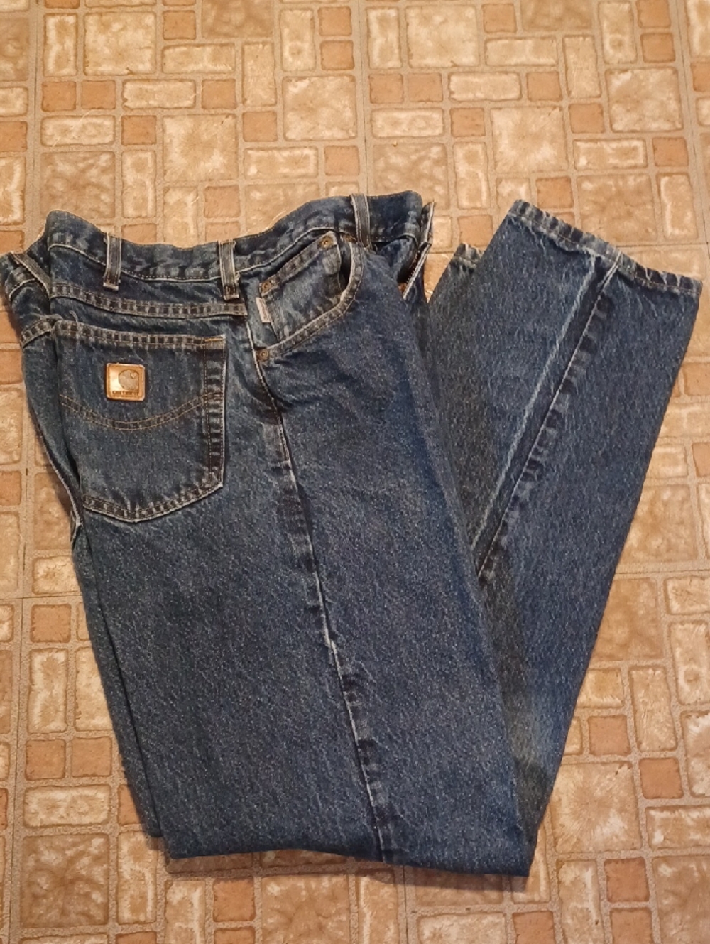Carhartt Dark Blue Straight Leg Jeans